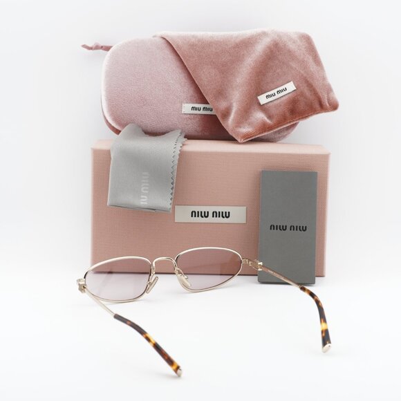 Miu Miu MUA52S ZVN4I0 Cat Eye Sunglasses - Gold/Pink - Picture 9 of 10